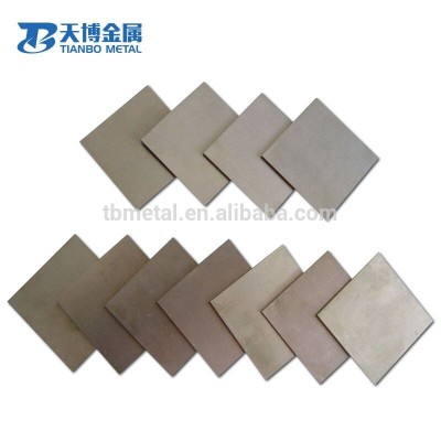 99.95% High Purity WCu Sheet w80 cu20 top quality copper tungsten steel sheet plate price per kg baoji tianbo companyh